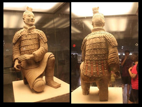 Museum Picture Of The Xian Terracotta Kneeling Archer Warrior
