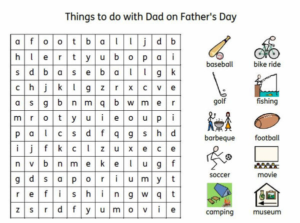 Symbolized Father's Day Crossword Puzzle 