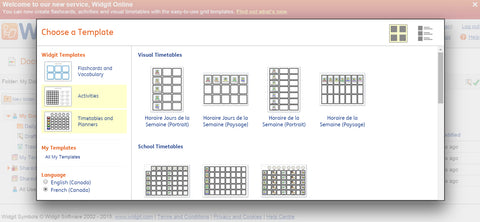 Choose from a variety of templates in French