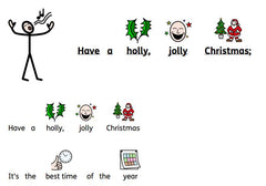 Holly Jolly Christmas Song with symbol supports