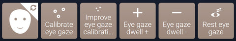 Some of the many settings eye gaze users can control in a grid