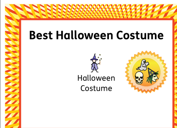 best halloween costume certificat widgit online download pdf