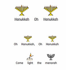 Hanukkah song with symbol supports