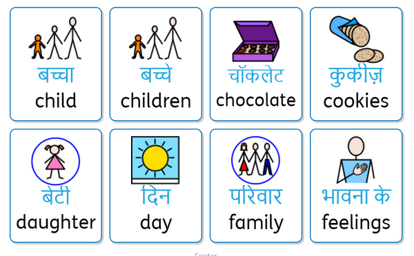 widgit online vocab populate mothersday hindi canada translate