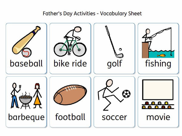 Symbolized Father's Day Vocab Cards 