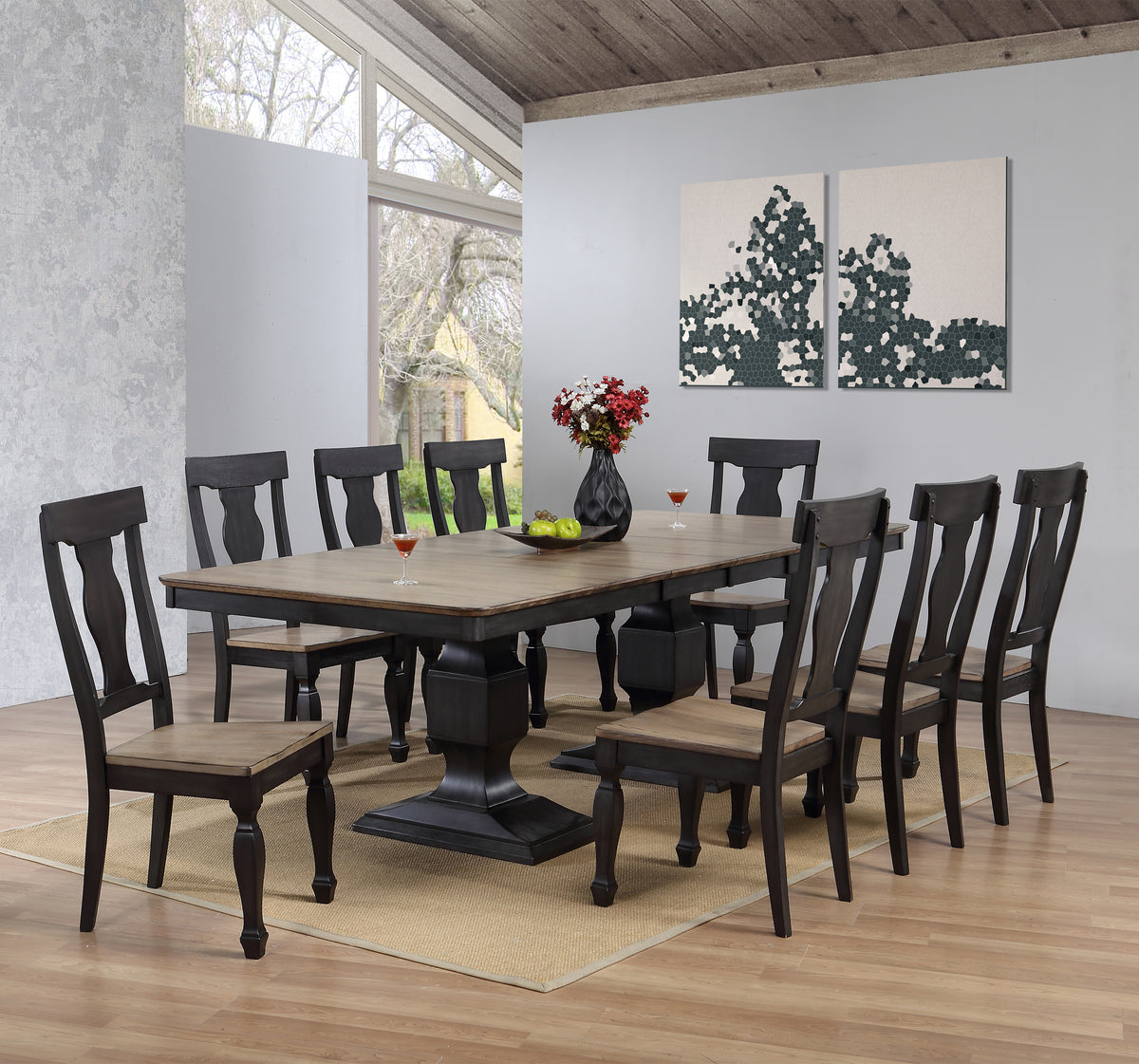 mattos 9 piece drop leaf dining set