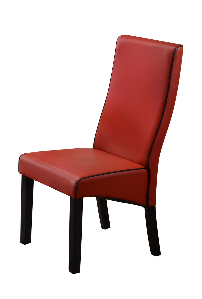 red leather parsons chairs