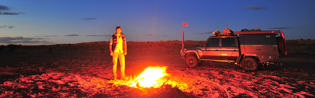 The author exploring the Simpson Desert