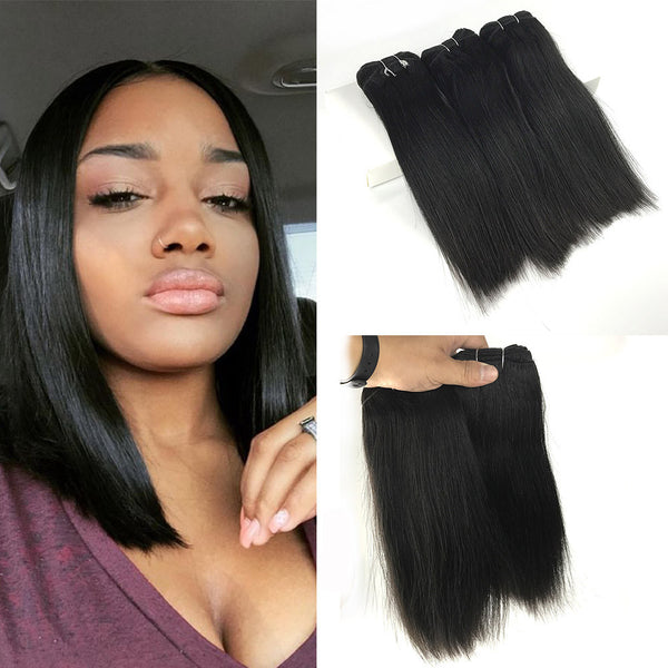 10 inch Straight Virgin Brazilian Short Bob Hair Weave Extensions –  ClassyHair