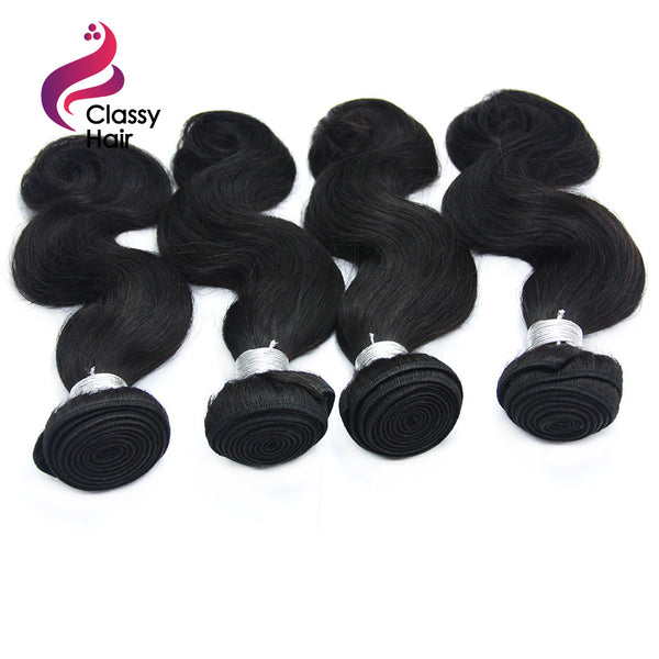 Body Wave Virgin Human Hair Weave Extensions 4 Bundles Deals