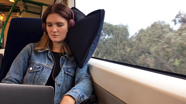 The Scrubba Air Sleeve Large Pillow for Train Commutes
