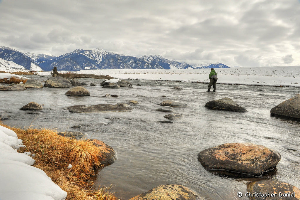 Winter fly fishing on the Madison River Montana