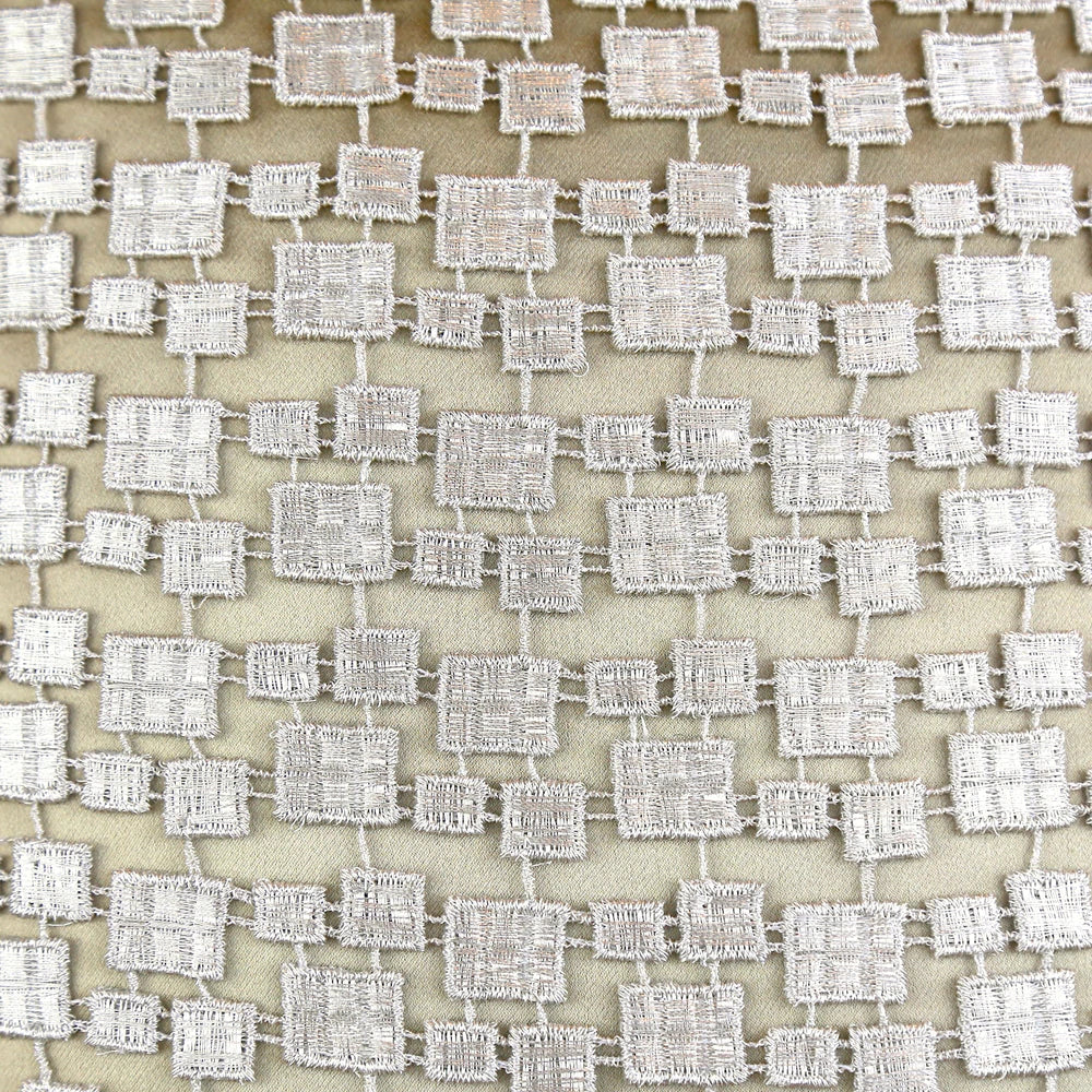 Ann Gish Metallic Mosaic Pillow In Platinum