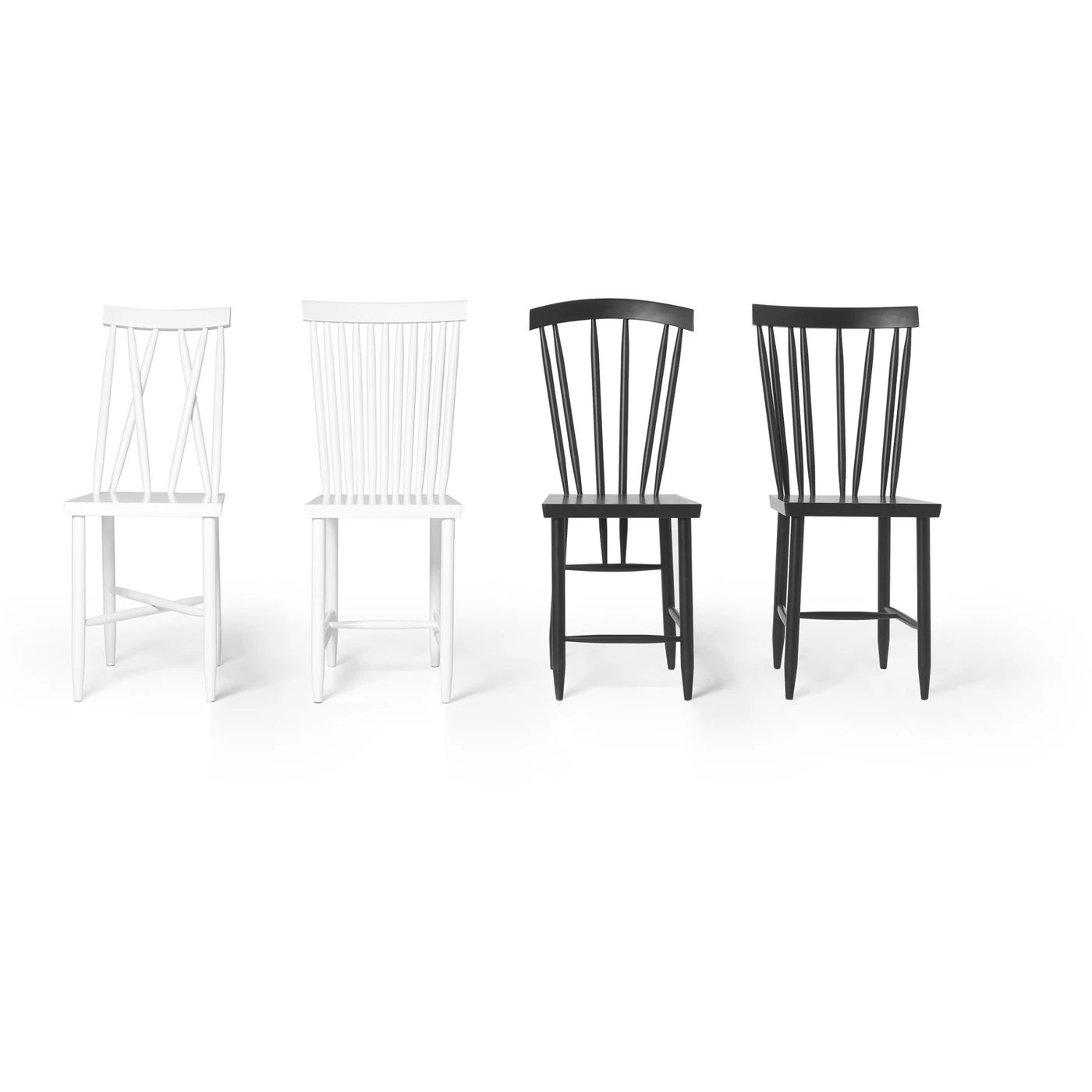 DESIGN HOUSE STOCKHOLM Family Chair No.2 - Set of 2 Black Without Cushion