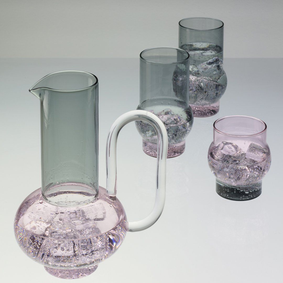 Tom Dixon Bump Glass Cups - Tall | Set of 2 Tall Glass