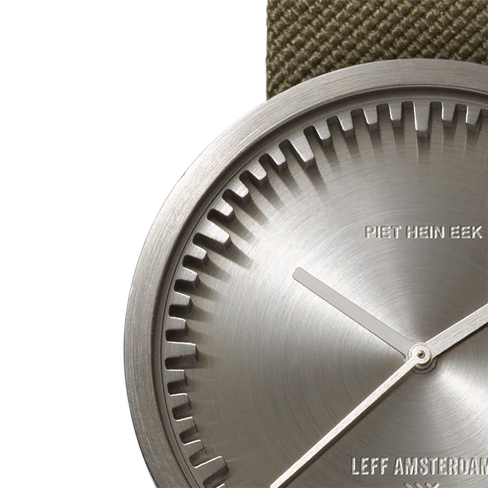 LEFF Amsterdam D42 Watch Steel / Black Leather Strap