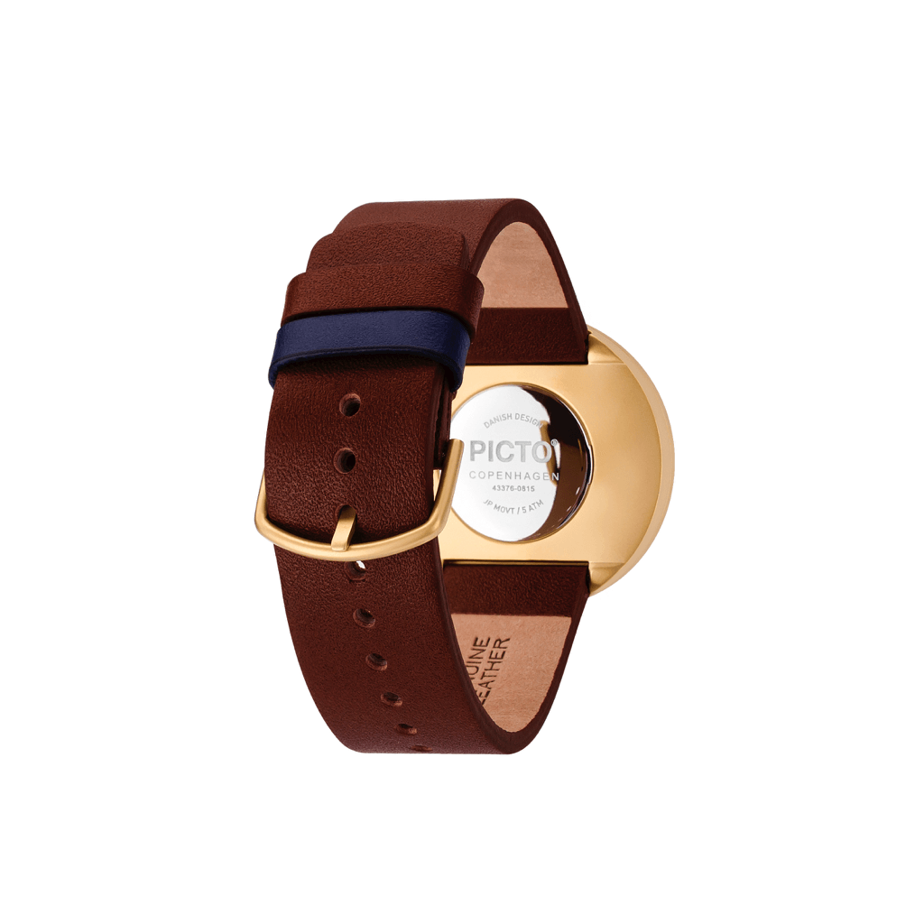 Picto 40mm Blue - Matt Gold