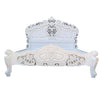 Vintage Antique White Rococo French Mahogany Superking Bed Frame (6')