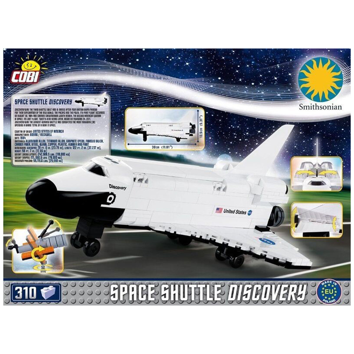 COBI Smithsonian/ Space Shuttle Discovery Model Building Kits Multicolor 352 pc 