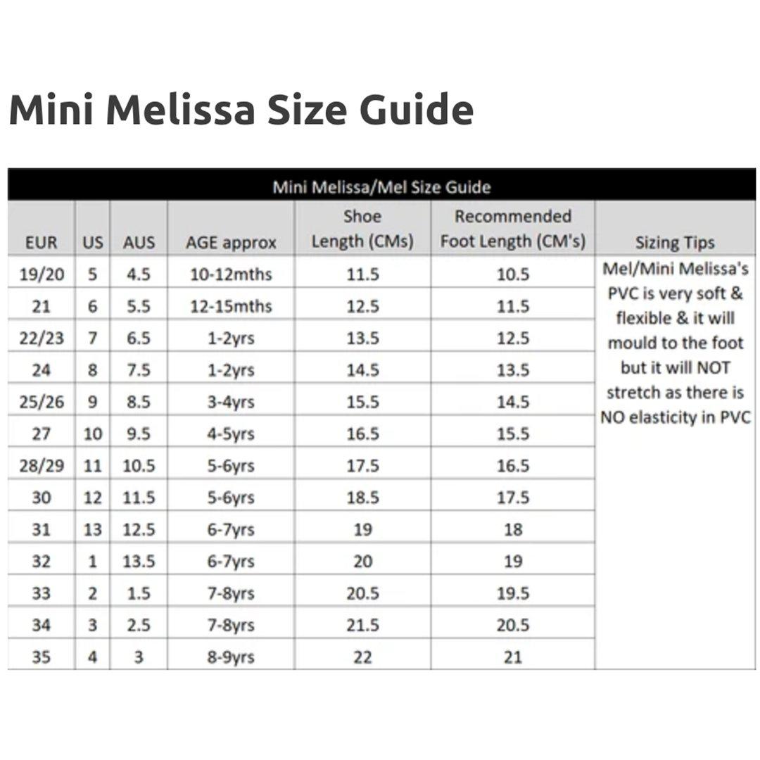 mini melissa size by age