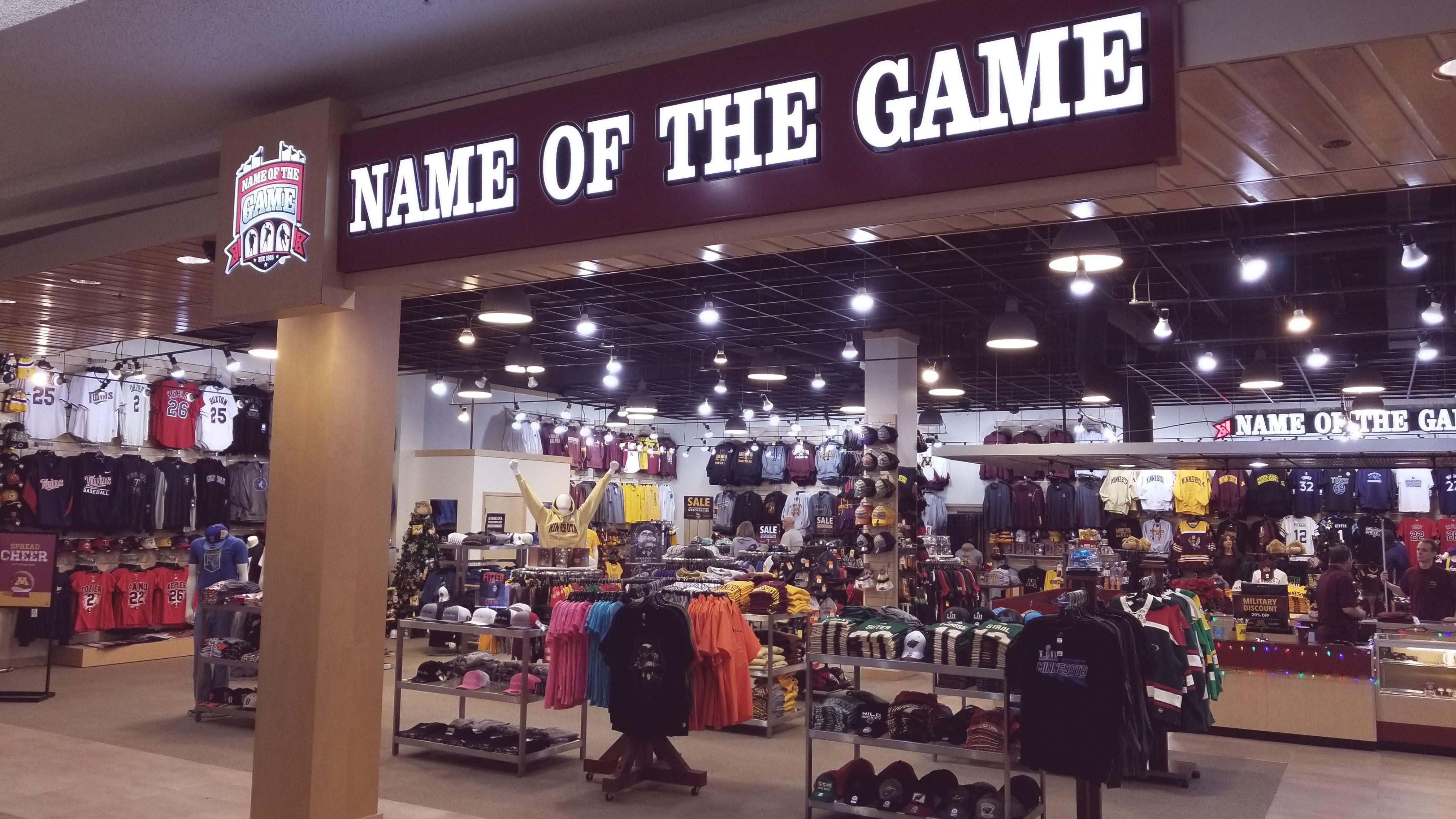 Name of the Game Burnsville Mall Minnesota Trust No One Apparel Clothing