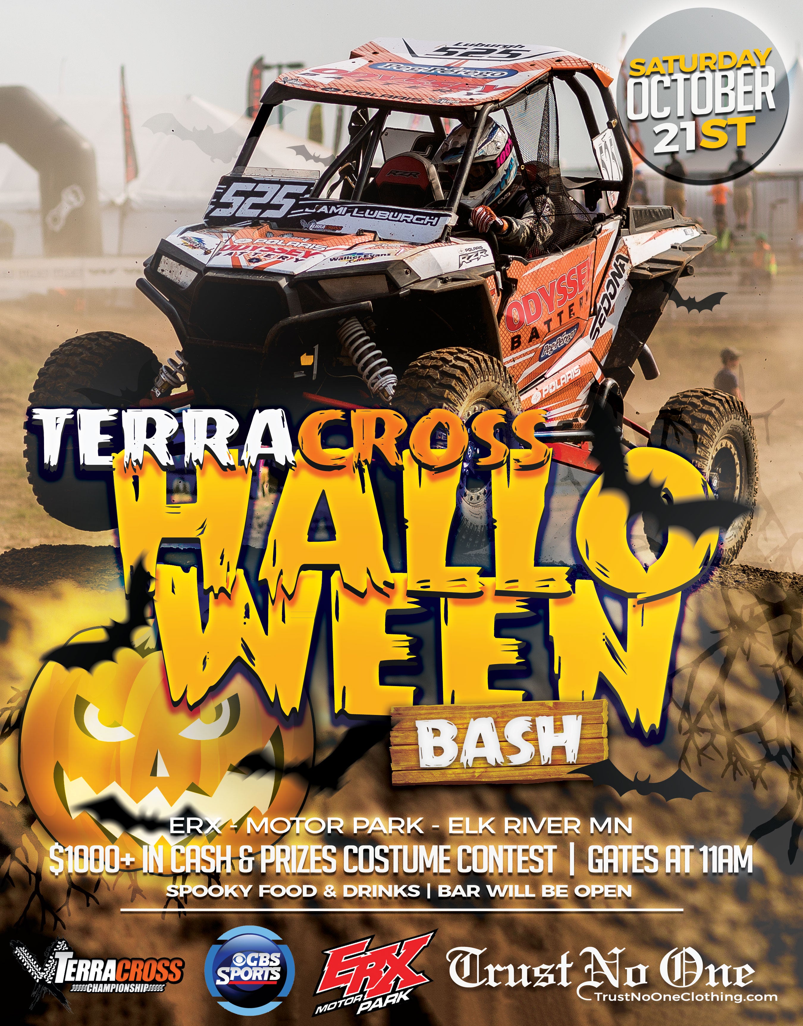 Trust No One Terracross Championship Racing at ERX Motor Park Elk River Minnesota MN Side by Side Grass Drags Grassdrags Haydays Clothing Apparel Molon Labe Tshirt discount sales extreme sports racing fitness Halloween Bash CBS Sports CBSSports