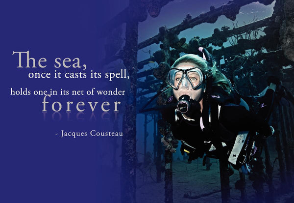 Jacques Cousteau diver in Southern California