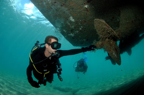 Diver on a wreck