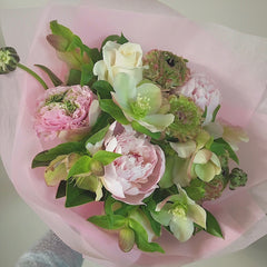 Peony bouquet delivered wellington florist