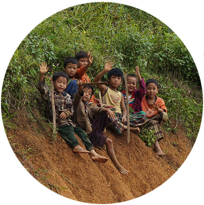 makers travelers myanmar kids waving children village