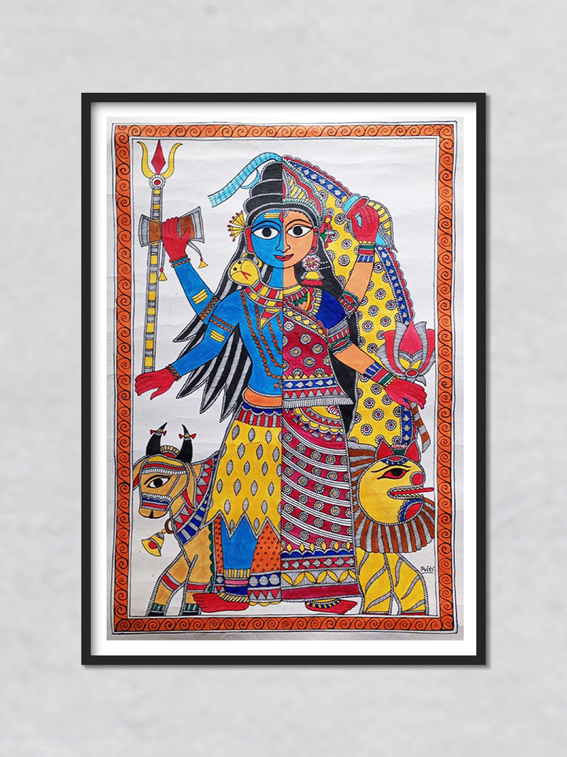 Buy Ardhanarishvara Madhubani Painting by Priti Karn by Priti Karn ...