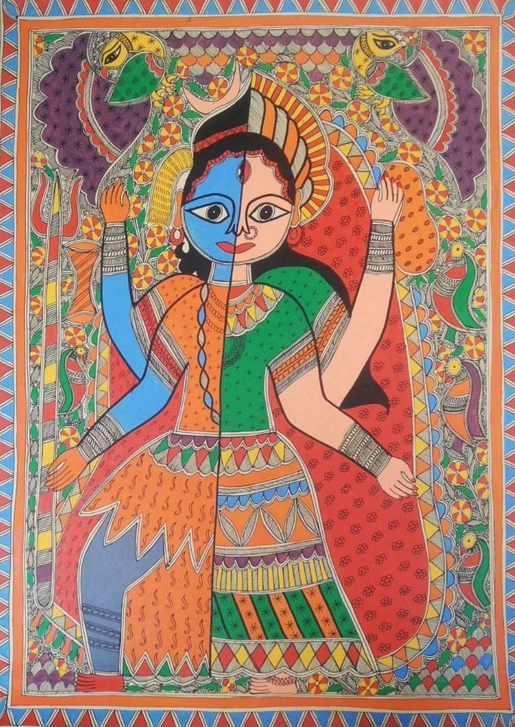 Buy Madhubani Ardhnarishwar Painting | Madhubani Painting Online ...
