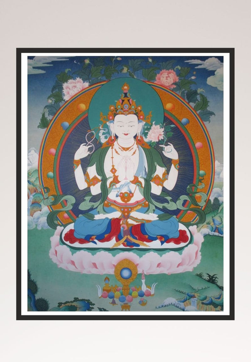 Buy Awalokiteshvara, God of Compassion: Thangka painting by ...