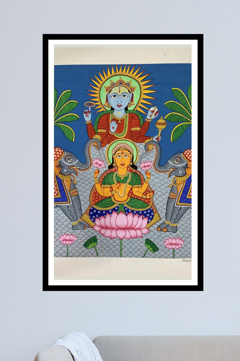 Buy Laxmi- Narayan: PHAD PAINTING BY KRITIKA JOSHI – MeMeraki.com