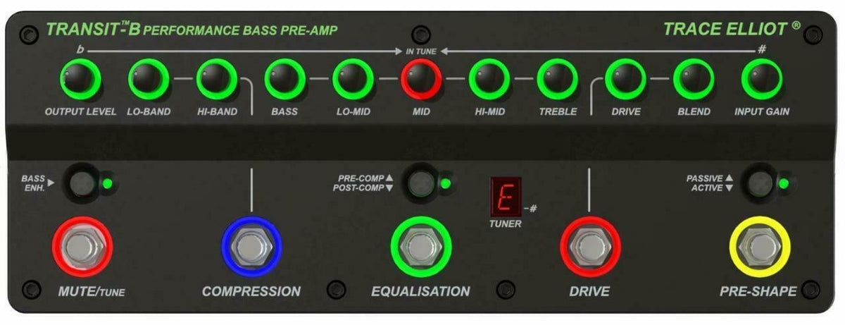 Trace Elliot Transit B Electric Bass Guitar Pre-Amp D.I. Effect Pedal