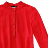 Stand Collar Shirt - Red Rayon