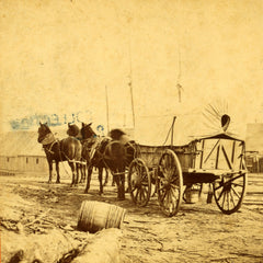 Army wagon going to commissary depot, City Point, for supplies - Civil War photo