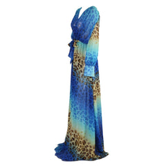 Blue Leopard Maxi Dress