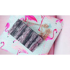 Deep Purple/Black Glitter Acrylic Box Clutch with Mirror