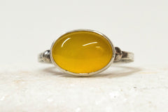 Ασημένιο δαχτυλίδι με κίτρινο Αχάτη (yellow honey agate)