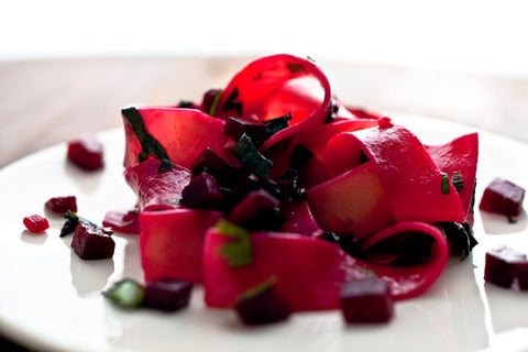 Beet and Beet Green Pasta