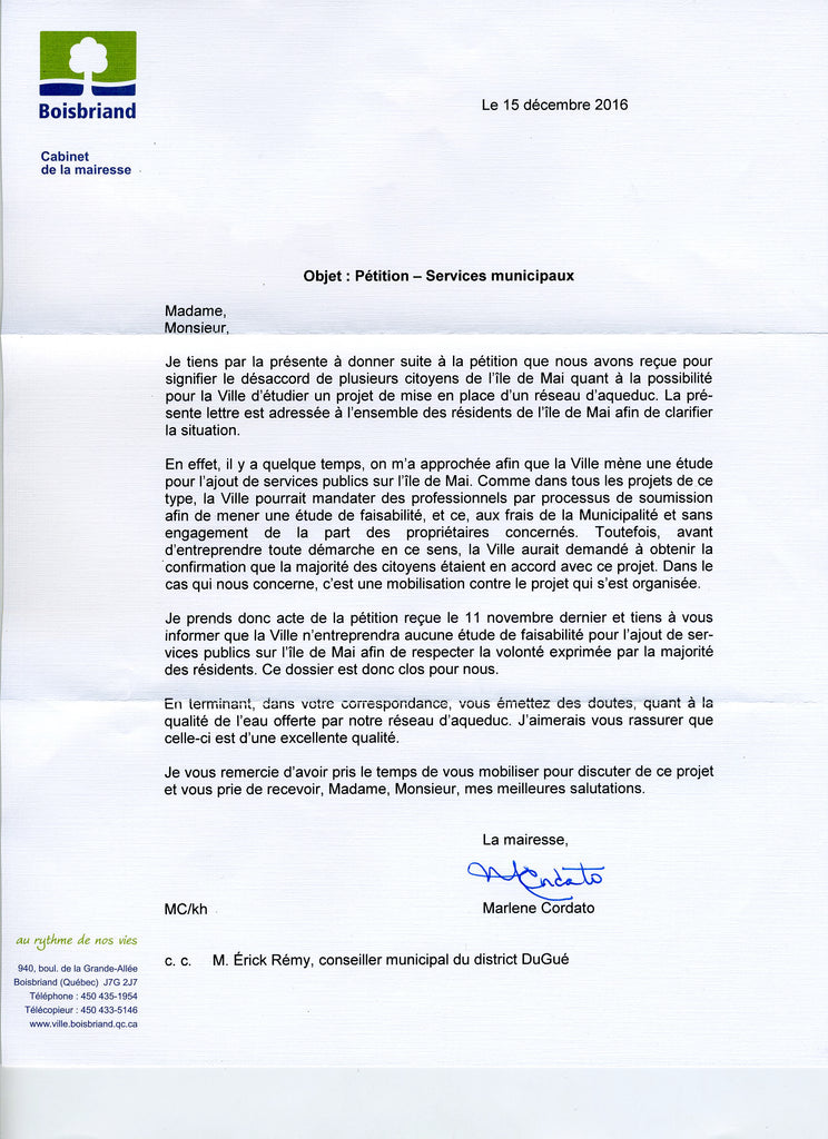 lettre petition resultat