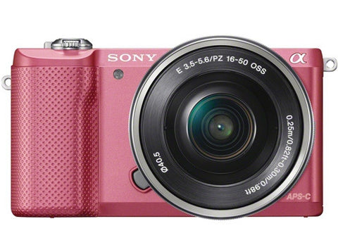 Sony Alpha A5000 ILCE-5000L with 16-50mm Lens Pink Mirrorless Digital Camera