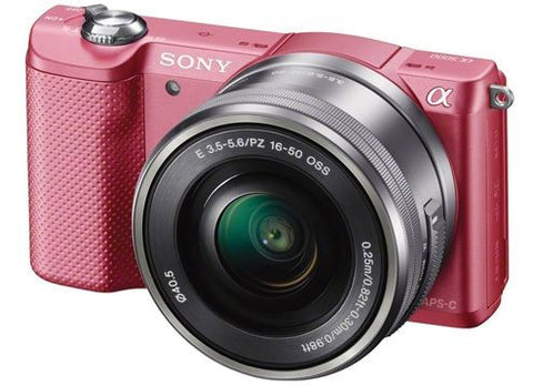 Sony Alpha A5000 ILCE-5000L with 16-50mm Lens Pink Mirrorless Digital Camera