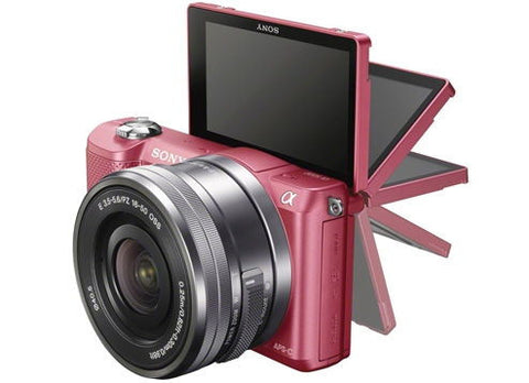 Sony Alpha A5000 ILCE-5000L with 16-50mm Lens Pink Mirrorless Digital Camera