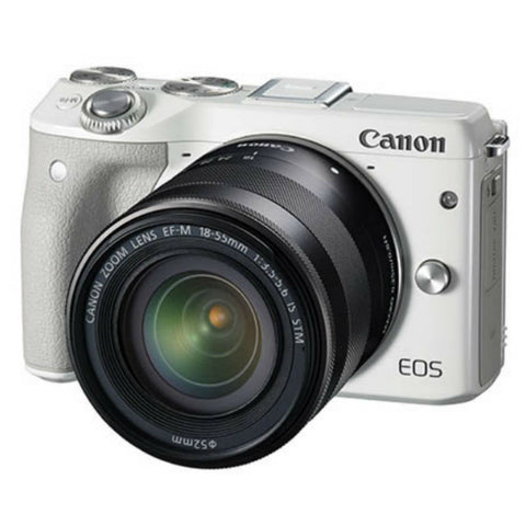 Canon EOS M3 with EF-M 15-45mm f/3.5-6.3 IS STM Lens White Digital SLR Camera