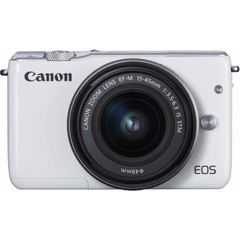Canon EOS M10 with EF-M 15-45mm f/3.5-6.3 IS STM Lens White Digital SLR Camera