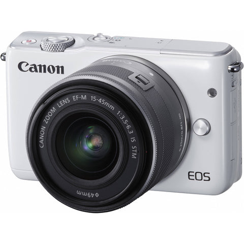 Canon EOS M10 with EF-M 15-45mm f/3.5-6.3 IS STM Lens White Digital SLR Camera