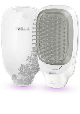 Philips HP4596 Easy Shine Battery Operated Ionic Styling Hair Brush (White)