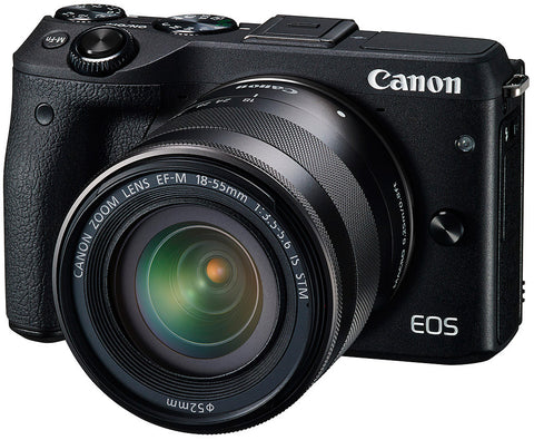 Canon EOS M3 with 22mm and 18-55mm Black Digital SLR Camera